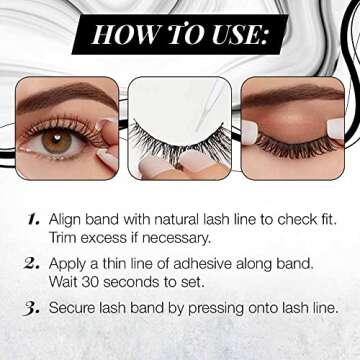 Ardell 3D Faux Mink Lashes 858 - Lightweight False Eyelashes with Invisiband, Reusable Strip Lashes, 4 Pairs