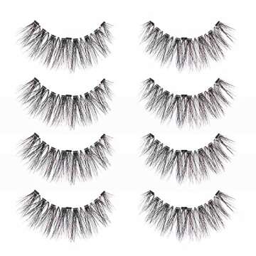 Ardell 3D Faux Mink Lashes 858 - Lightweight False Eyelashes with Invisiband, Reusable Strip Lashes, 4 Pairs