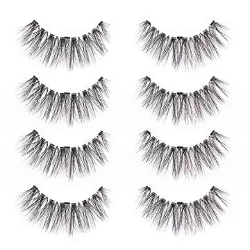 Ardell 3D Faux Mink Lashes 858 - Lightweight False Eyelashes with Invisiband, Reusable Strip Lashes, 4 Pairs