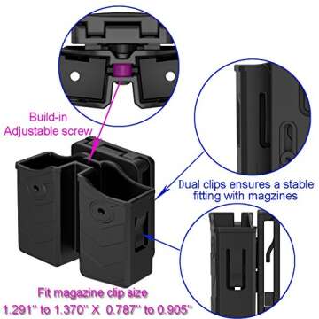 Universal Double Magazine Pouch for 9mm .40 Mags