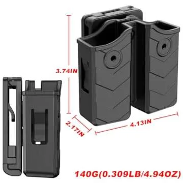 Universal Double Magazine Pouch for 9mm .40 Mags