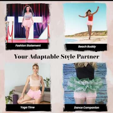 BellaSous Malco Modes Pink Ruffled Bloomers for Women | Halloween Costumes | Shorts & Ruffle Bloomers Pettipants | Comfortable & Stylish Halloween Underpants Outfits for Women