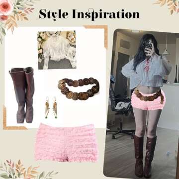 BellaSous Malco Modes Pink Ruffled Bloomers for Women | Halloween Costumes | Shorts & Ruffle Bloomers Pettipants | Comfortable & Stylish Halloween Underpants Outfits for Women