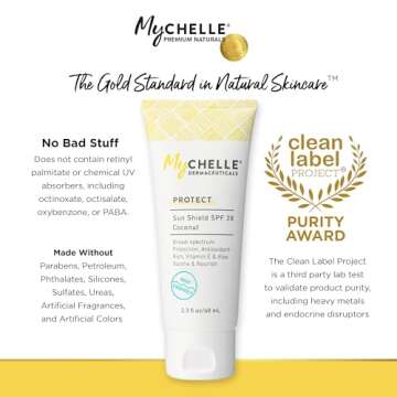 MyChelle Dermaceuticals Sun Shield Liquid Zinc SPF 30 Light/Medium - Tinted Sunscreen for All Skin With Oil-Absorbing Bentonite Clay - Use as Sheer Foundation or Makeup Primer for Matte Finish