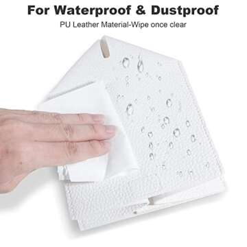 2 Pack, VIVIDLY Tissue Box Cover Holder, Square Modern PU Leather Tissue Box Holder, Can be Used for Bathroom Dressing Table, Bedside Table, Office Desk & Car 5"X5"X5"- (White, 2)