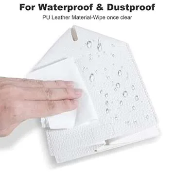 2 Pack, VIVIDLY Tissue Box Cover Holder, Square Modern PU Leather Tissue Box Holder, Can be Used for Bathroom Dressing Table, Bedside Table, Office Desk & Car 5"X5"X5"- (White, 2)