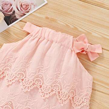 Newborn Baby Romper Girls Jumpsuit Infant Bodysuit Tutu Lace Dress Clothes Outfit Pink