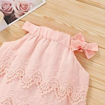 Newborn Baby Romper Girls Jumpsuit Infant Bodysuit Tutu Lace Dress Clothes Outfit Pink