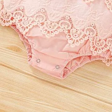 Newborn Baby Romper Girls Jumpsuit Infant Bodysuit Tutu Lace Dress Clothes Outfit Pink