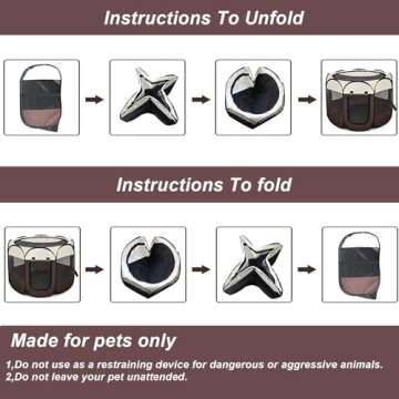 Hepeeng Portable Foldable Pet Dog Cat Playpen and Puppy playpen Pet Tent with Carrying Case Collapsible Travel Bowl Indoor/Outdoor Use with Water Resistant and Removable Shade Cover