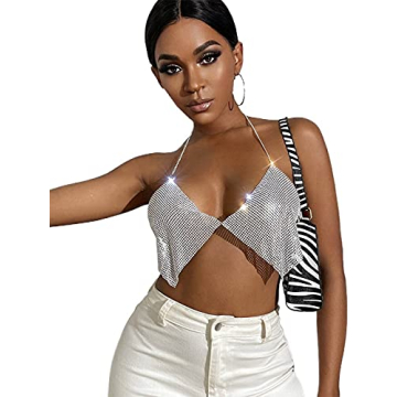 Fstrend Silver Rhinestones Body Chains for Festivals and Parties