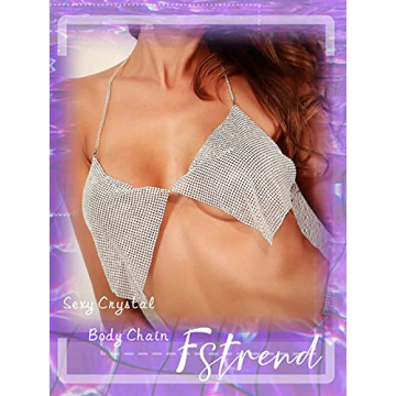 Fstrend Silver Rhinestones Body Chains for Festivals and Parties