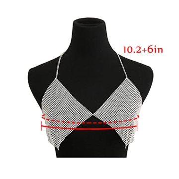 Fstrend Silver Rhinestones Body Chains for Festivals and Parties