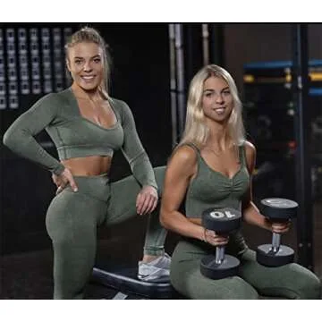 ABOCIW Workout Sets for Women 2 Piece Ribbed Seamless High Waist Scrunch Butt Leggings with Sport Bra Gym Yoga Outfits