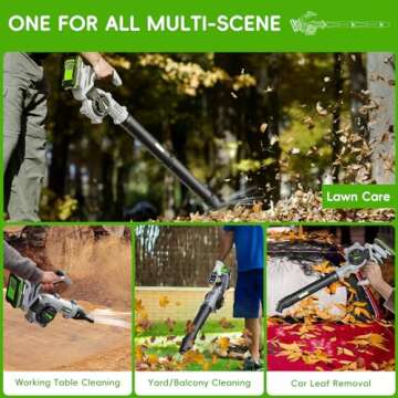 Leaf Blower Cordless - Electric Cordless Leaf Blower with 2 Batteries and Charger, 3 Speed Modes & 3 Blowing Nozzles, 20V Battery Powered Mini Leaf Blowers for Lawn Care, Patio, Indoor