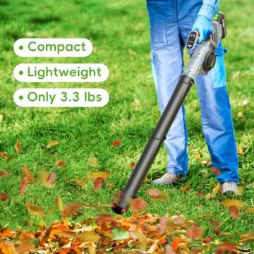 Leaf Blower Cordless - Electric Cordless Leaf Blower with 2 Batteries and Charger, 3 Speed Modes & 3 Blowing Nozzles, 20V Battery Powered Mini Leaf Blowers for Lawn Care, Patio, Indoor