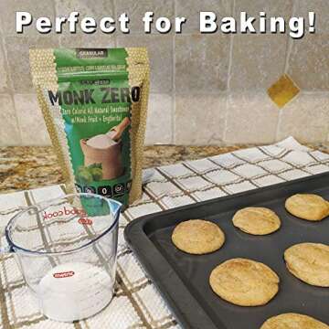 Monk Zero - Monk Fruit Sweetener, Non-Glycemic, Keto Approved, Zero Calories, 1:1 Sugar Substitute (Granular, 40oz)