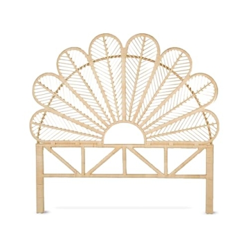 KOUBOO Petal Rattan Twin Headboard - Bohemian Tropical Bedroom Decor