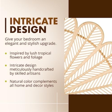 Bohemian Tropical Rattan Twin Headboard for Bedroom Decor