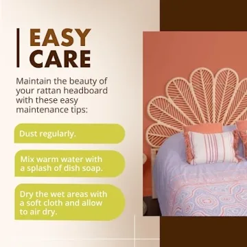 Bohemian Tropical Rattan Twin Headboard for Bedroom Decor