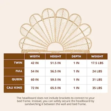 Bohemian Tropical Rattan Twin Headboard for Bedroom Decor