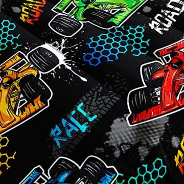 HOSIMA Racing Car Comforter - Fun Bedding for Kids