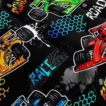 HOSIMA Racing Car Comforter - Fun Bedding for Kids