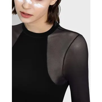 PUMIEY Long Sleeve Bodysuit for Women - Chic & Versatile