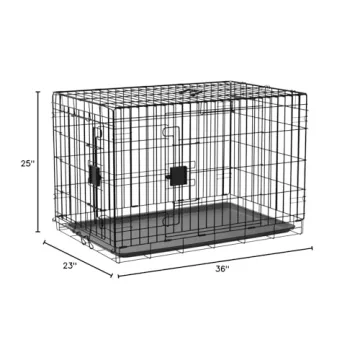 Durable Foldable Dog Crate with Double Door 36-Inches