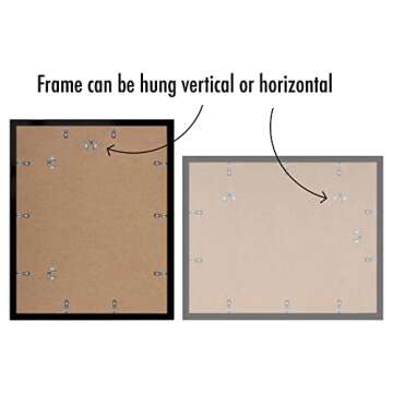 Americanflat 16x20 Picture Frame with Polished Plexiglass - Set of 5 - Use as 11x14 Frame with Mat or 16x20 Frame Without Mat - Galleria Collection - Gallery Wall Frame Set for Wall Display - Black