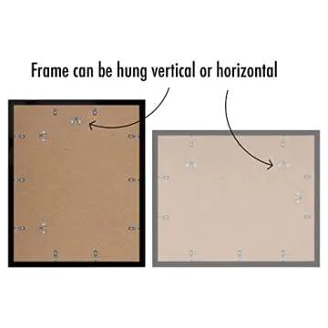 Americanflat 16x20 Picture Frame with Polished Plexiglass - Set of 5 - Use as 11x14 Frame with Mat or 16x20 Frame Without Mat - Galleria Collection - Gallery Wall Frame Set for Wall Display - Black