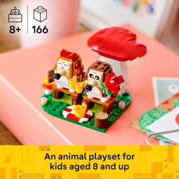 LEGO Hedgehog Picnic Date Building Toy - Animal Figures and Playset for Kids, Boys and Girls, Ages 8...