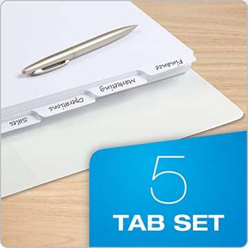 Oxford Blank Write On Binder Dividers, 1/5 Cut Tabs, 3 Hole Punch Dividers in 5 Tab Sets, 100 Dividers, 20 Sets, White (89981)