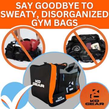 Gym Bag for Boxing Gear with Breathable Mesh Compartments for Drying Boxing Gloves and Boxing Wraps....