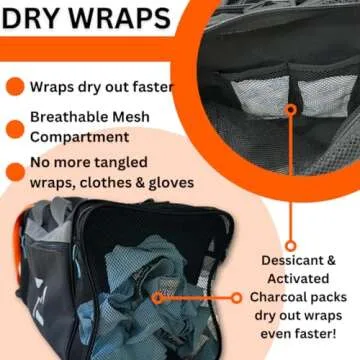 Versatile Gym Bag for Boxing Gear with Mesh Airing