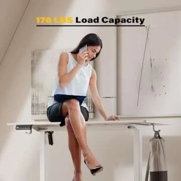 UPGRAVITY Height Adjustable Electric Standing Desk, 48 x 24 Inches Ergonomic Stand up Table, Sit Stand Home Office Desk with Splice Board, White Frame/White Top (White, 48 inches)