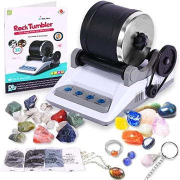 BUAOB Rock Tumbler Kit - Turn Rough Rocks into Beautiful Gems with 7-Day Polishing Timer, Includes 2...