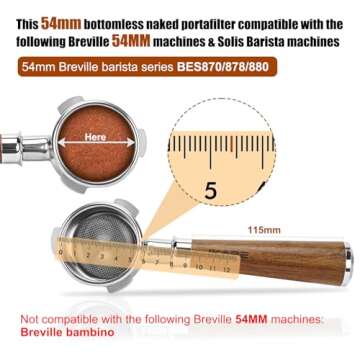 IKAPE Coffee Products, 58mm Bottomless Naked Portafilter Compatible with 58mm