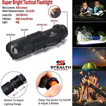 STEALTH SQUADS 42 in 1 SURVIVAL MILITARY POUCH KIT, PREMIUM TACTICAL POCKET KNIFE, FIRST AID KIT, EDC MULTI-TOOL USE FOR CAMPING, HIKING, BIKING, OUTDOOR EMERGENCY SAFETY GEARS w/ BONUS E-BOOK