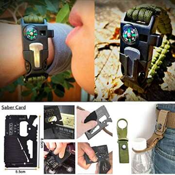 STEALTH SQUADS 42 in 1 SURVIVAL MILITARY POUCH KIT, PREMIUM TACTICAL POCKET KNIFE, FIRST AID KIT, EDC MULTI-TOOL USE FOR CAMPING, HIKING, BIKING, OUTDOOR EMERGENCY SAFETY GEARS w/ BONUS E-BOOK