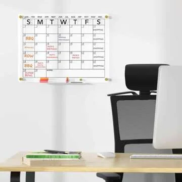 Neatsure Acrylic Dry Erase Calendar Whiteboard for Wall, 16"x12" Clear Monthly Planner White Board, ...