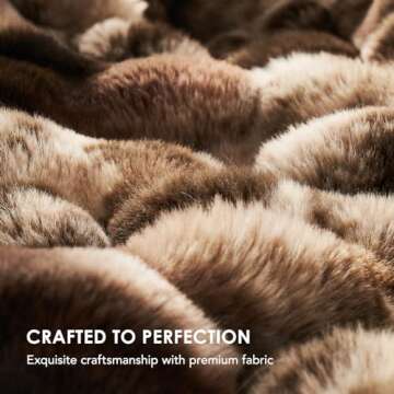 EVERGRACE Ultra Soft Luxury Fluffy Ridgeline Faux Rabbit Fur Throw Blanket, Thick Warm Bubble Throw for Bed, Cozy Plush Reversible Blankets for Couch, Chair, Sofa, Mocha Brown, 60x80 Inches, 870 GSM