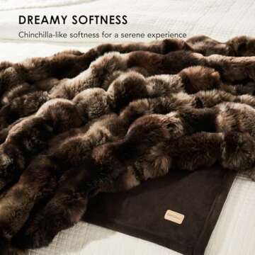 EVERGRACE Ultra Soft Luxury Fluffy Ridgeline Faux Rabbit Fur Throw Blanket, Thick Warm Bubble Throw for Bed, Cozy Plush Reversible Blankets for Couch, Chair, Sofa, Mocha Brown, 60x80 Inches, 870 GSM