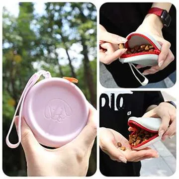 WALLFID Silicone Dog Treat Pouch Small Bag,2PCS Pet Walking Bag for Dog and Cat,Pocket Size,Easy to Clean,Odorless,Zipper Design,Moisture-Proof,Travel Walking Bag,Portable Training Bag. (Gray&Purple)