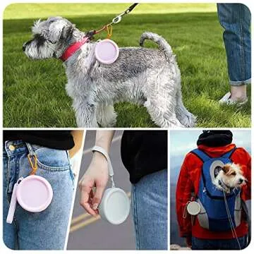 WALLFID Silicone Dog Treat Pouch Small Bag,2PCS Pet Walking Bag for Dog and Cat,Pocket Size,Easy to Clean,Odorless,Zipper Design,Moisture-Proof,Travel Walking Bag,Portable Training Bag. (Gray&Purple)