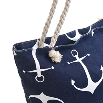 OZCHIN Large Beach Tote Bag with Zipper Stylish Secure