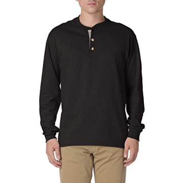 Hanes Beefy Long Sleeve Henley for Men