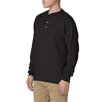 Hanes Beefy Long Sleeve Henley for Men