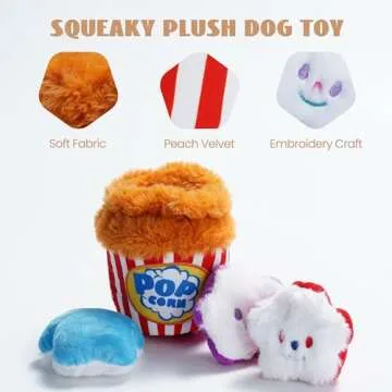 Nocciola Interactive Popcorn Dog Toys - Fun & Squeaky
