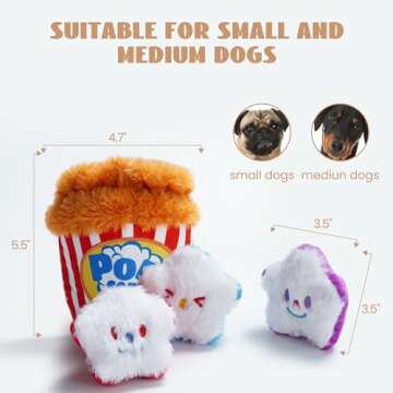Nocciola Interactive Popcorn Dog Toys - Fun & Squeaky